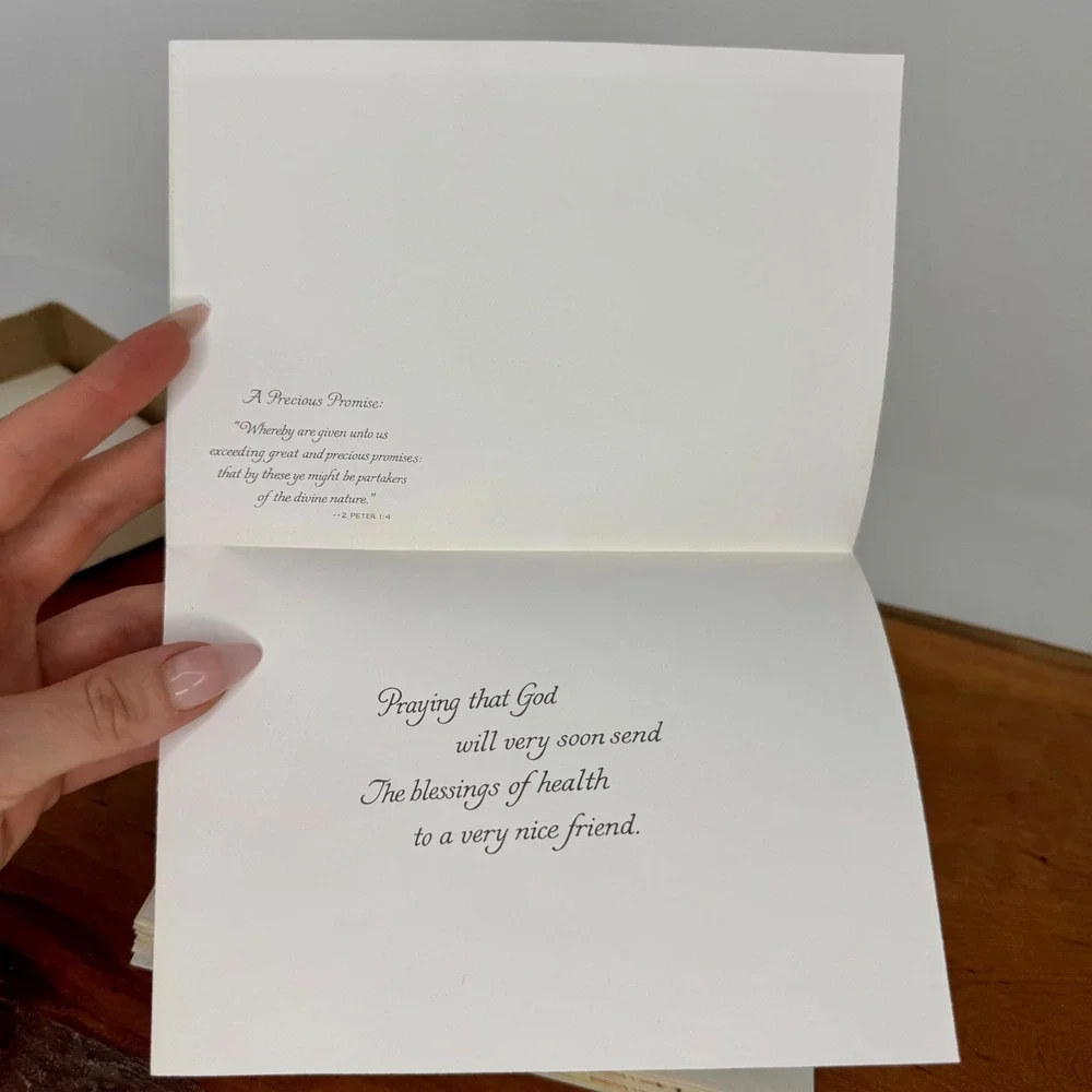 Vintage Sunshine Line Get Well Scripture Text Cards Set of 9 Cards and Envelopes